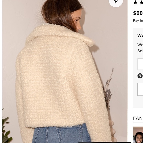 Lulus - So In Love With You Ivory Teddy Jacket - M - Picture 3 of 6